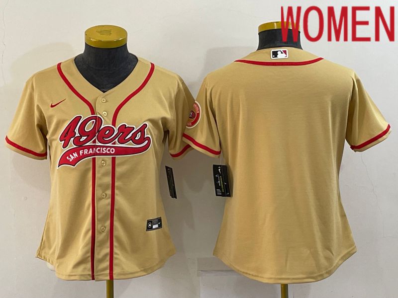 Women San Francisco 49ers Blank Yellow 2022 Nike Co branded NFL Jersey->san francisco 49ers->NFL Jersey